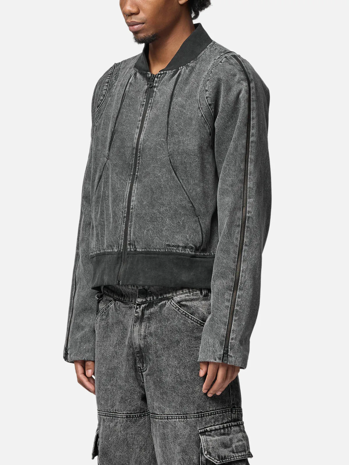 Zipper Denim Jacket
