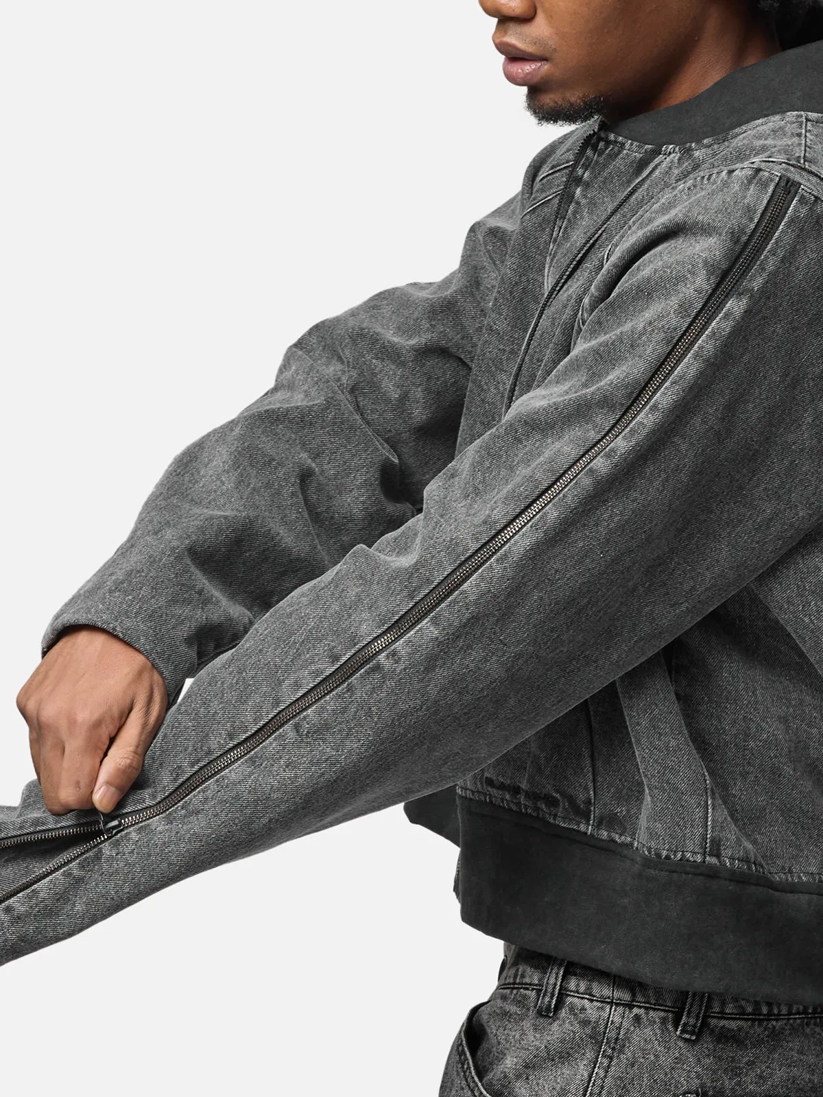 Zipper Denim Jacket